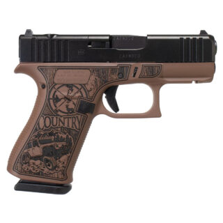 Glock 43x Custom Country Bourbon Grips 9mm, 3.41" Barrel, 10rd