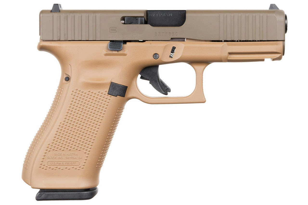Glock 45 9mm, 4.02" Barrel, Flat Dark Earth Frame, Patriot Brown Slide, 17rd - Image 2