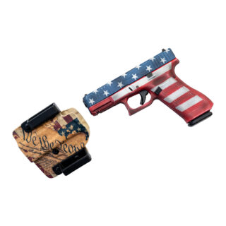 Glock 45 AUS 9mm, 4.02" Barrel, Fixed Sights, Flag Cerakote & Holster, 17rd