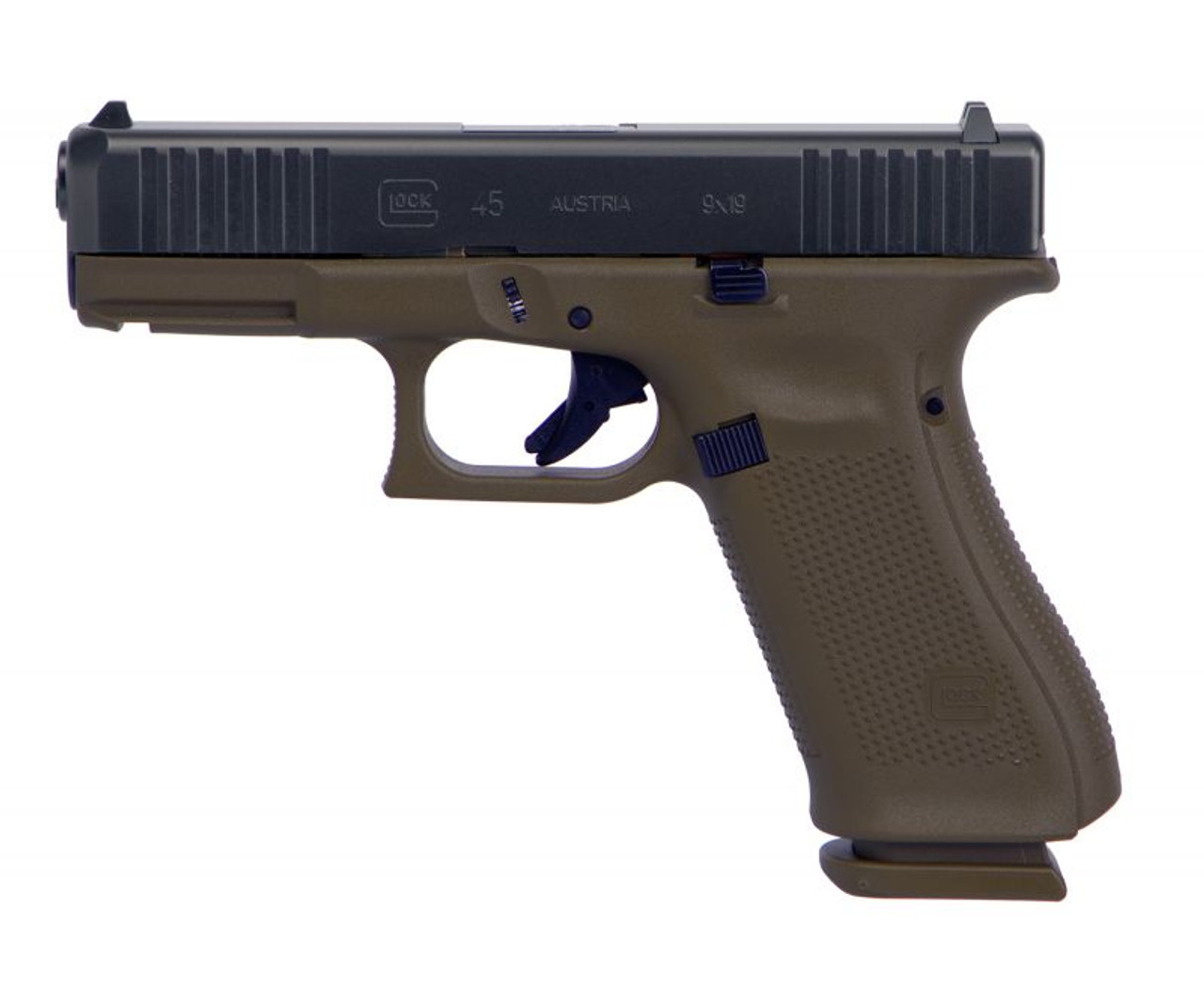 Glock G45 9mm, 4.02" Barrel, Evolved Tactical Patriot Brown Coating, 17rd, Front Serrations