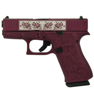 Glock 43X AUS 9mm, 3.4" Barrel, Fixed Sights, Blak Cherry & Paisley, 10rd