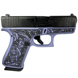 Glock 43x Custom "Crushed Orchid Elephant Engraved" 9mm, 3.41" Barrel, 10rd