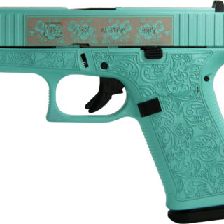 Glock 43X AUS 9mm, 3.4" Barrel, Fixed Sights, Tiffany Blue, 10rd