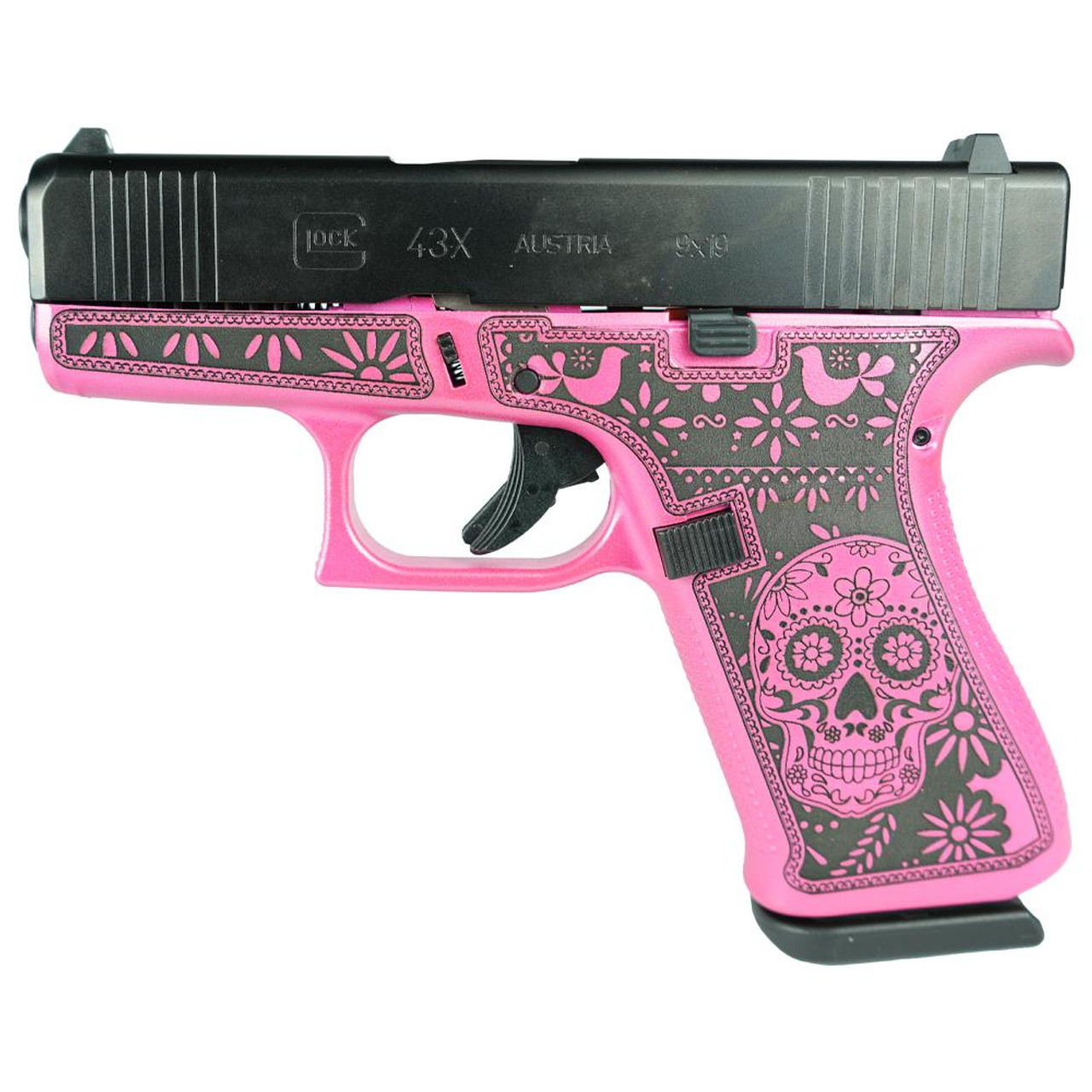 Glock 43x Custom "Sugar Skull Pink Medusa" 9mm, 3.41" Barrel, 10rd - Image 2
