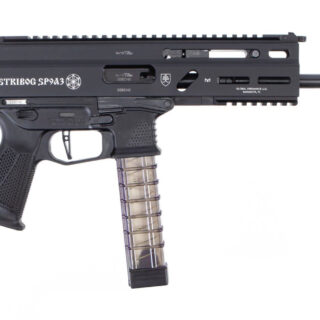 Grand Power Stribog SP9A3 9mm, 8" Barrel, Flip-Up Sights, No Brace, Black, 30rd
