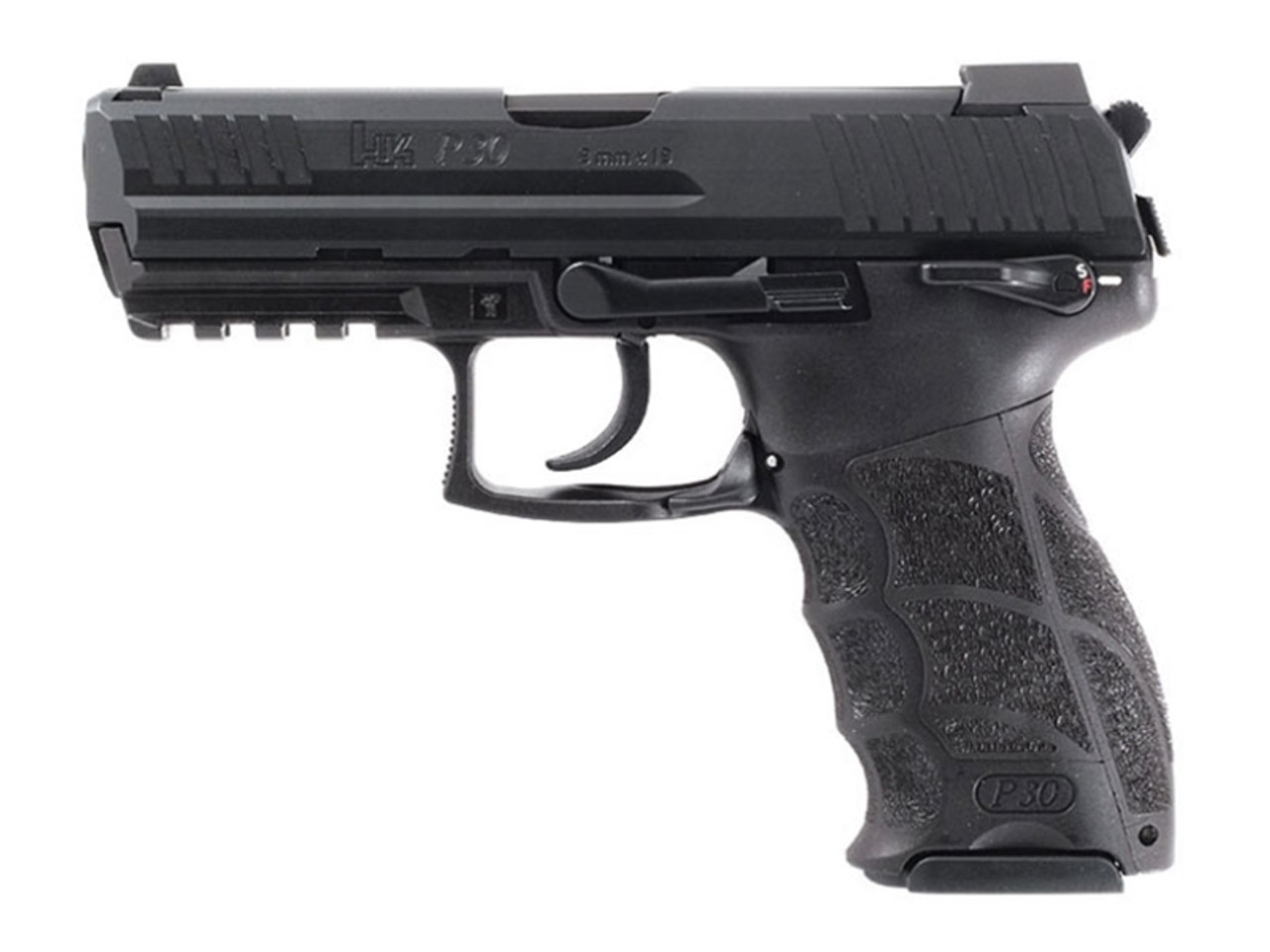 HK P30S, DA/SA, 9mm, 3.85" Barrel, Polymer Frame, Black, Night Sights, 17Rd, 3 Magazines
