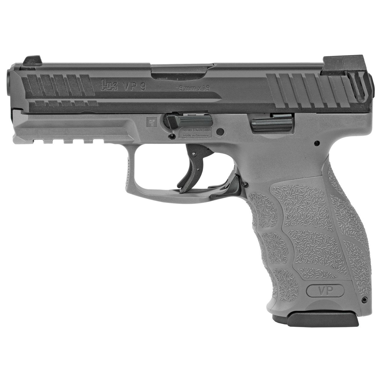 HK VP9 9mm, 4" Barrel, Night Sights, Gray, 3x 17rd