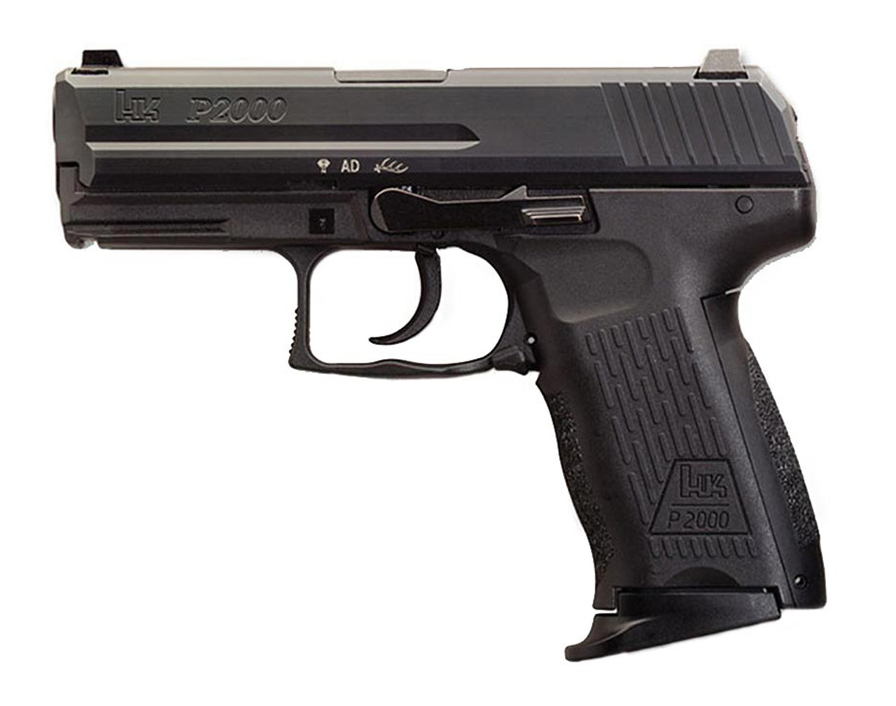 HK P2000 V3 Compact 9mm, 3.66" Barrel, Decocker, Adj. 3-Dot Sights, Black, 10rd