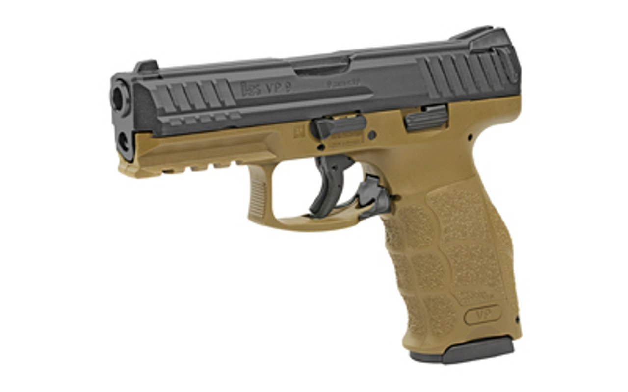 HK VP9 9mm, 4" Barrel, 3-Dot Contrast Sights, Black/FDE, 17rd - Image 3