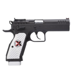 Tanfoglio Stock II Xtreme 9mm, 4.44" Barrel, Black, White Polymer Grip, 16rd