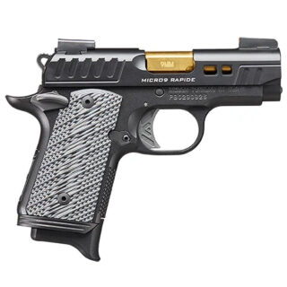 Kimber Micro 9 Rapide, 9mm, 3.15" Gold Barrel, Black Finish, G10 Grips, 7rd