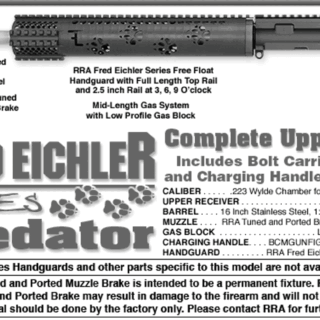 Rock River LAR-15 Fred Eichler Series Predator Upper 5.56/223 16" SS Barrel, BCG & CH