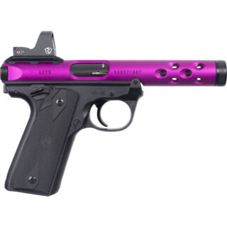 RUGER MARK IV 22/45 LITE 22 LR, 4.4'' Barrel, Riton Red Dot, Purple, 10rd