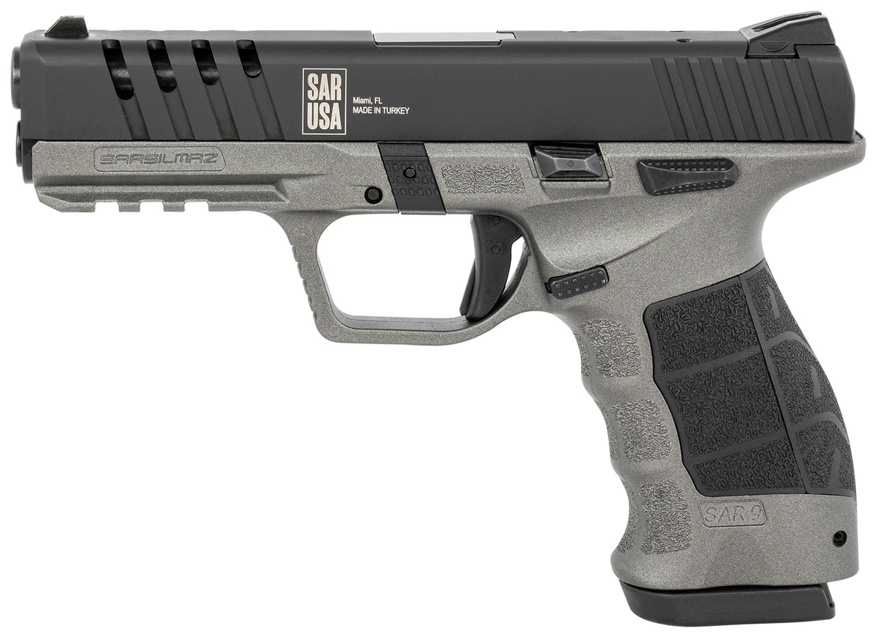SAR USA SAR9X, Striker Fired, Semi-automatic, Polymer Frame Pistol, Full Size, 9mm, 4.4" Barrel, Platinum Frame and Black Slide, Adjustable Sights, 17 Rounds - Image 2