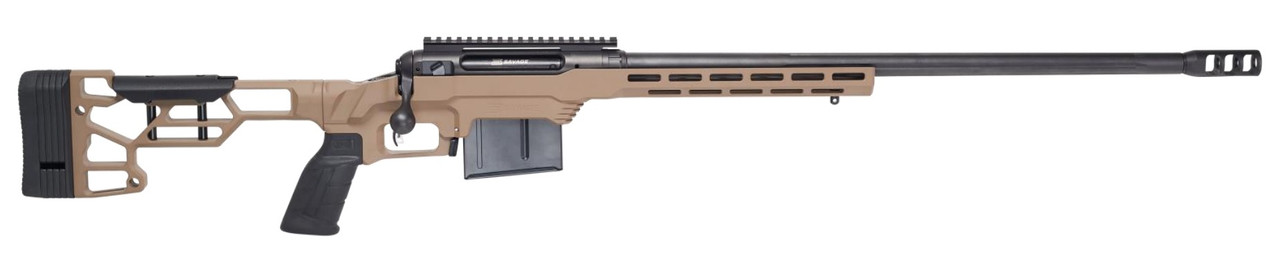 Savage 110 Precision, 308 Winchester, 20" Heavy Barrel, Flat Dark Earth, MDT LSS XL Chassis, 10Rd, Includes 1 AICS Magazine/ 20 MOA 1 Piece EGW Rail
