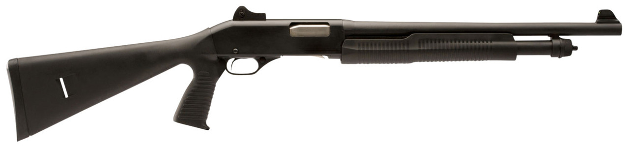 Stevens 320 Security Pump 12 Ga, 18.5" Barrel, 3", Ghost Ring Sights, Black, 5rd