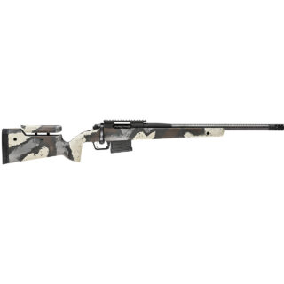 Springfield Model 2020 Waypoint 6MM Creedmoor, 20" Carbon Fiber Barrel, SA Radial Brake, Tan, Graphite Black Cerakote, Ridgeline Camo Adj Carbon Fiber Stock M-LOK, TriggerTech Adj Trigger, AICS 5rd Mag