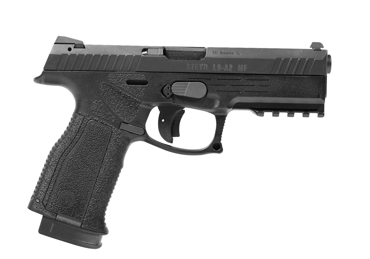 Steyr M9A2 MF 9mm, 4" Barrel, Contrast Sights, Black, 17rd