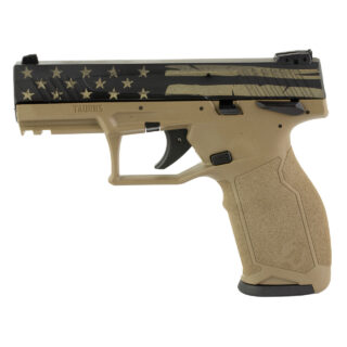 Taurus TX22 22 LR, 4.1" Barrel, FDE, US Flag Distressed, 16rd