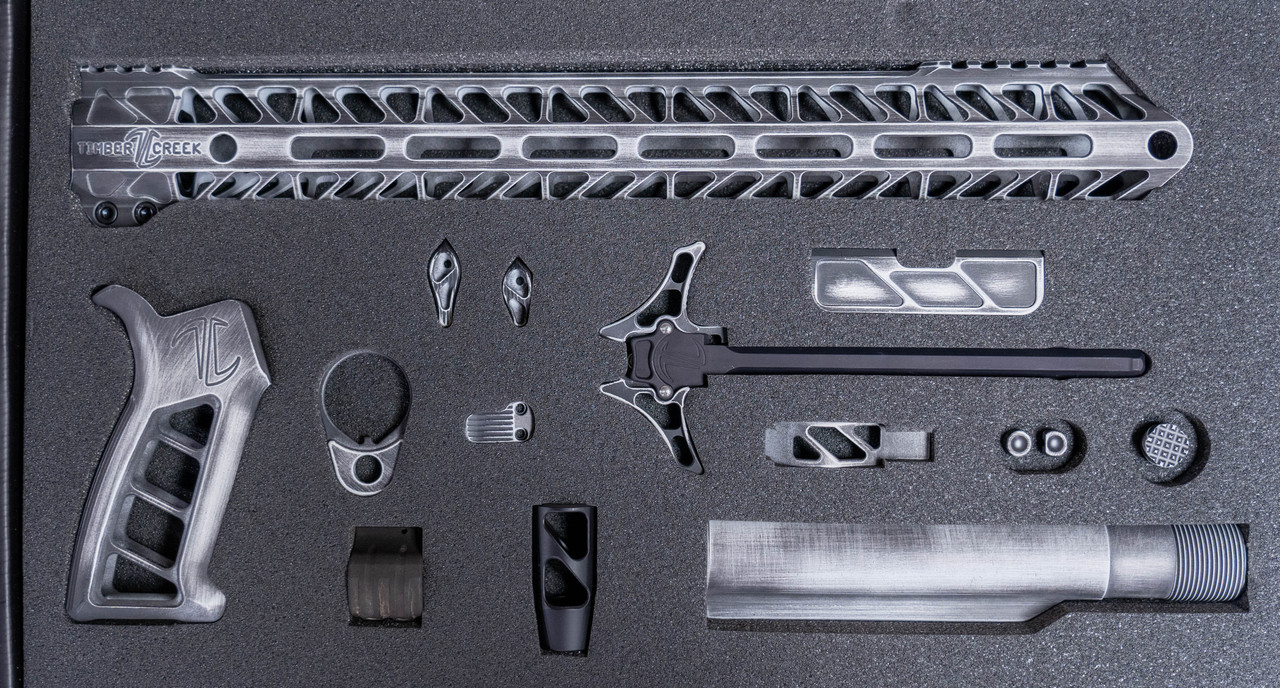 Timber Creek Enforcer AR Build Kit, M-LOK, Battle Worn White Cerakote
