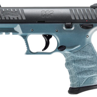 Walther CCP M2 + 9mm, 3.54" Barrel, Manual Safety, 3-Dot Sights, Titanium Blue, 8rd